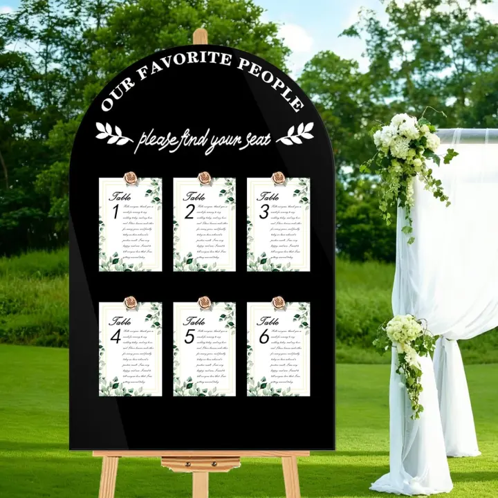 Acrylic Wedding Seating Chart Board 24x18 with Gold Seal Stickers